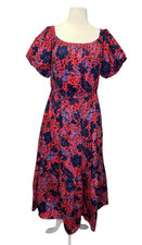 Lilly Pulitzer Tamie Off The Shoulder Midi Dress Ruby Red Heron My Own *no belt*