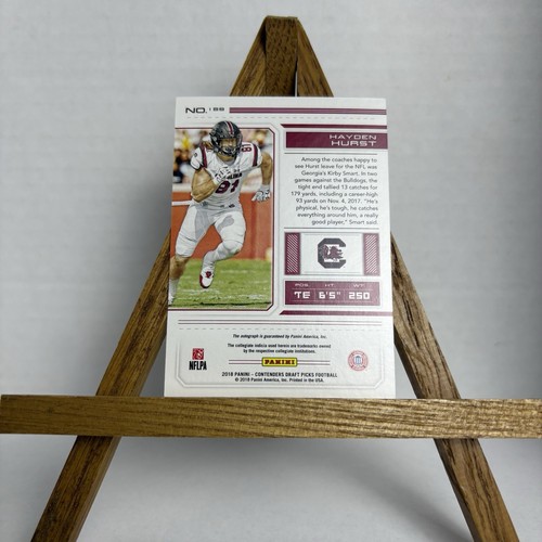 Hayden Hurst 2018 Panini Contenders Draft Picks Auto South Carolina Gamecocks - Picture 2 of 2