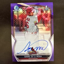 Samil De La Rosa 2023 1st Bowman Chrome Auto CPA-SD Purple Refractor SP #d/250