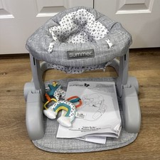 Summer Infant Learn to Sit 2 Position Floor Booster Seat Foldable Portable Gray