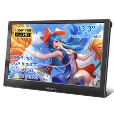Portable Monitor 13.3 Inch HD 1366  768 External Laptop Monitor HDMI Travel ...