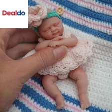 4.5 Inch Mini Reborn Baby Dolls ，Full Silicone Baby Girl Ellie,Tiny Silicone Bab