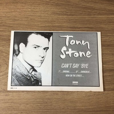 MUSIC16 MAGAZINE ADVERT 5X8 TONY STONE: CAN'T SAY 'BYE
