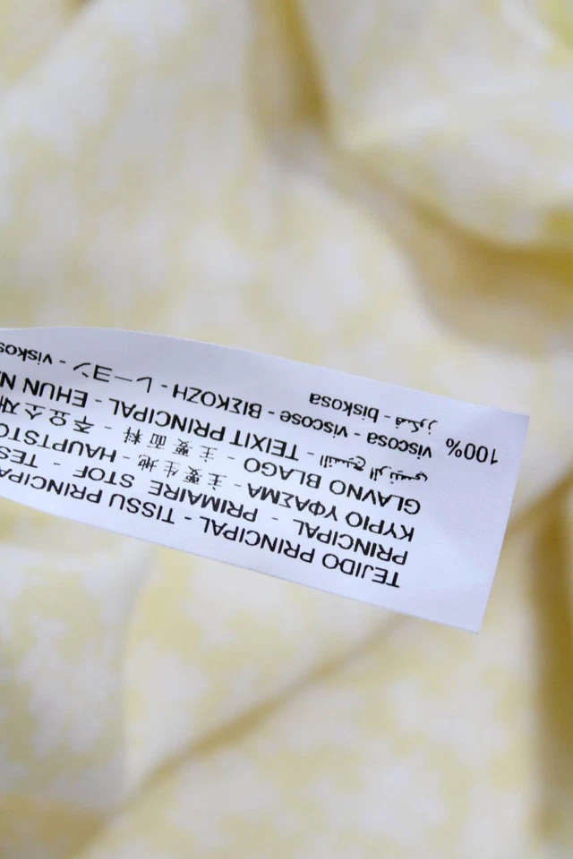 Vestido Zara Feminino com Alça de Espaguete Estampado Floral Midi Amarelo Branco XS/S - Imagem 4 de 4