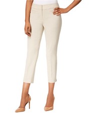 Nine West Womens Solid Trousers Stretch Dress Pants, natural, 12