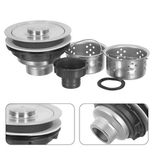 Sink Filter Drainer Mesh Strainer Stopper Stainless Steel Basket Deep Waste
