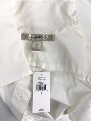 Camicia donna Banana Republic bianca elasticizzata con bottoni taglia 0 nuova con etichetta 70€ - Foto 4 di 17