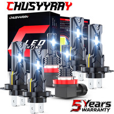 For BMW X5 2007-2013 LED Headlight Hi/Low Beam Fog Light Bulbs 6000K White Combo