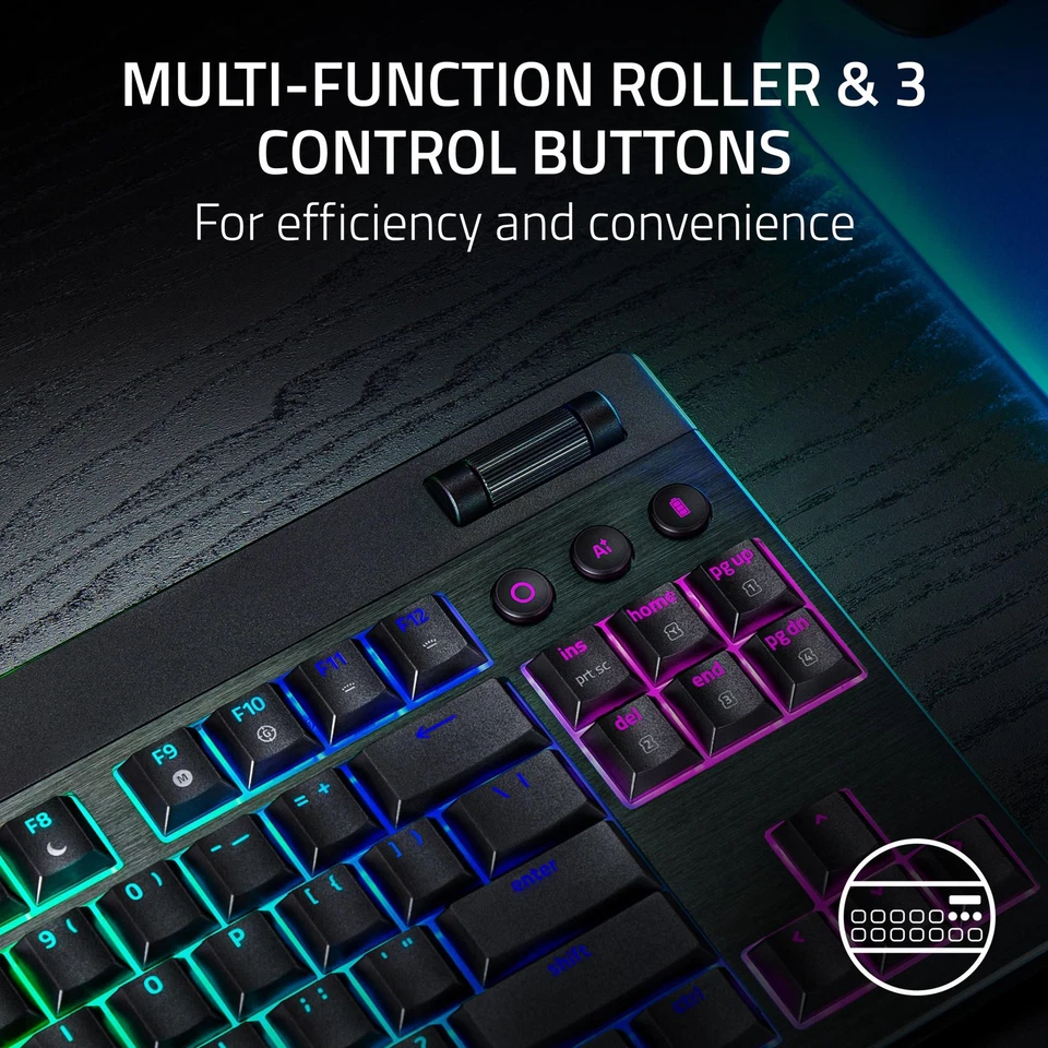 Razer BlackWidow V4 Low-profile Tenkeyless HyperSpeed Wireless Mechanical Gaming - Image 4 of 4