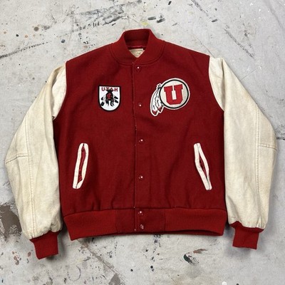 Vintage Chalk Line University Of Utah Wool Varsity Letterman Jacker Mens Medium