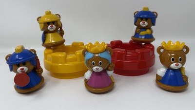 Chicco Bear Castle Replacement Pieces 5 Bears and Two Castle Pieces