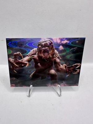 2025 Topps Chrome Star Wars Galaxy The Rancor Blue Ray Wave Refractor /175