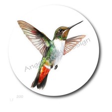 PRETTY HUMMINGBIRD SCRAPBOOK STICKERS PARTY FAVORS ENVELOPE SEALS LABELS