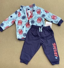 Marvel Spider-Man Fleece 2-Piece Outfit Set 12M Blue Red Sweatshirt Pants