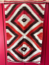 Vintage Navajo Native American Indian transitional Rug "EYE DAZZLER"  39" x 88"
