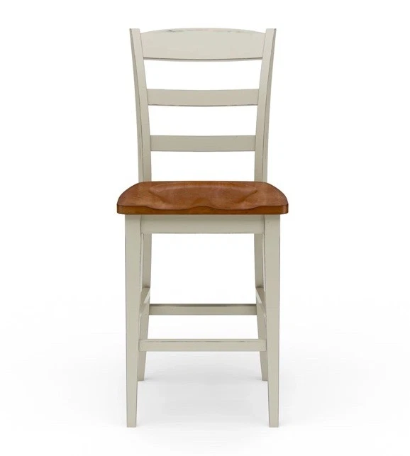 NEW 1Pc Homestyles Monarch Hardwood Antique Off-White Finish Counter Bar Stool - Image 2 of 4