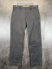 Banana Republic Mens Pants Lived-In Chino Flat Pockets Zip Logo Gray Size 30/30