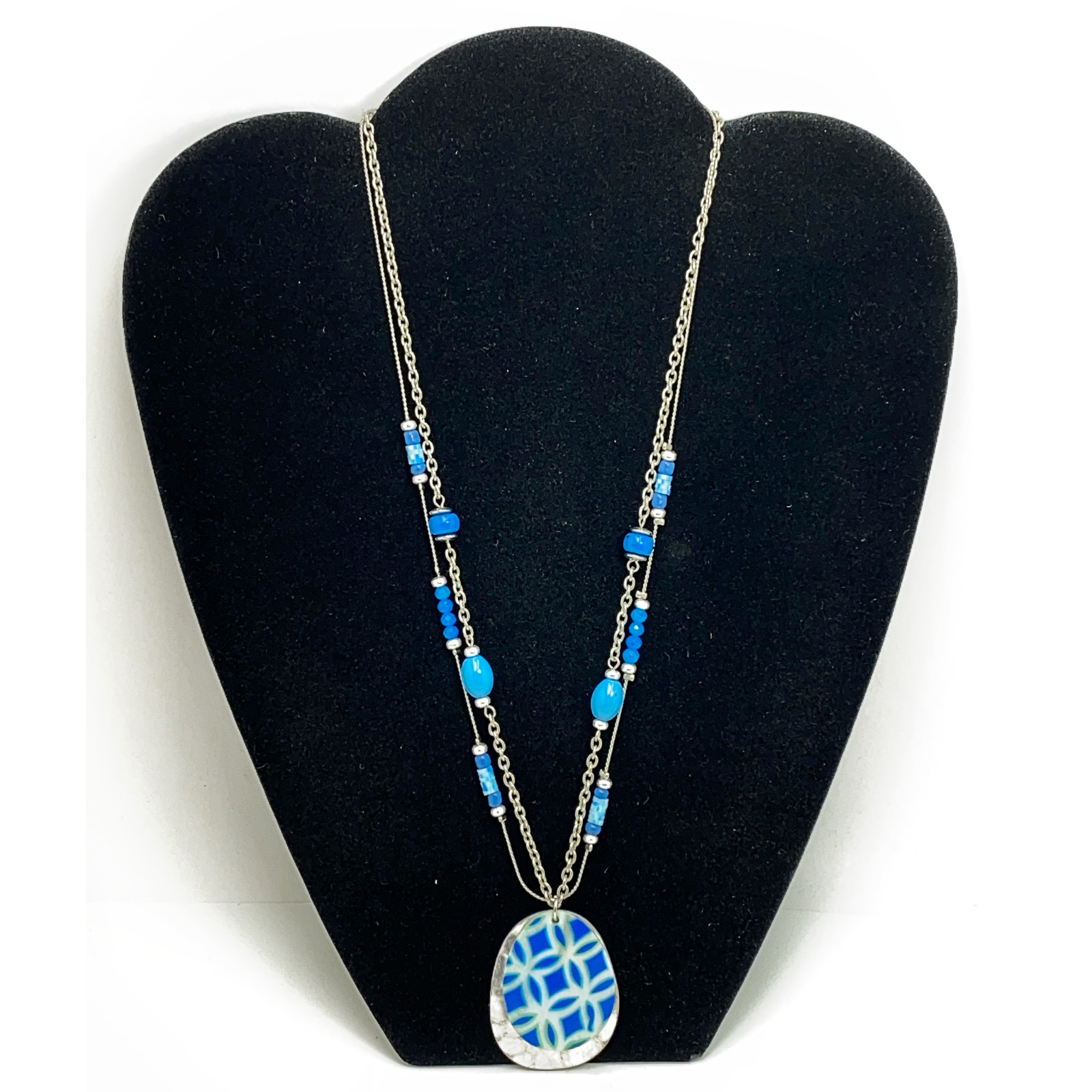 RUBY RD Necklace Blue Abalone Shell Overlay Beade… - image 3