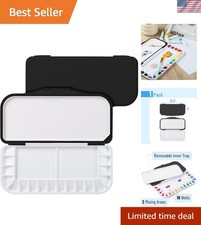 Compact Watercolor Palette with 18 Wells  2 Mixing Areas - Travel-Ready Design