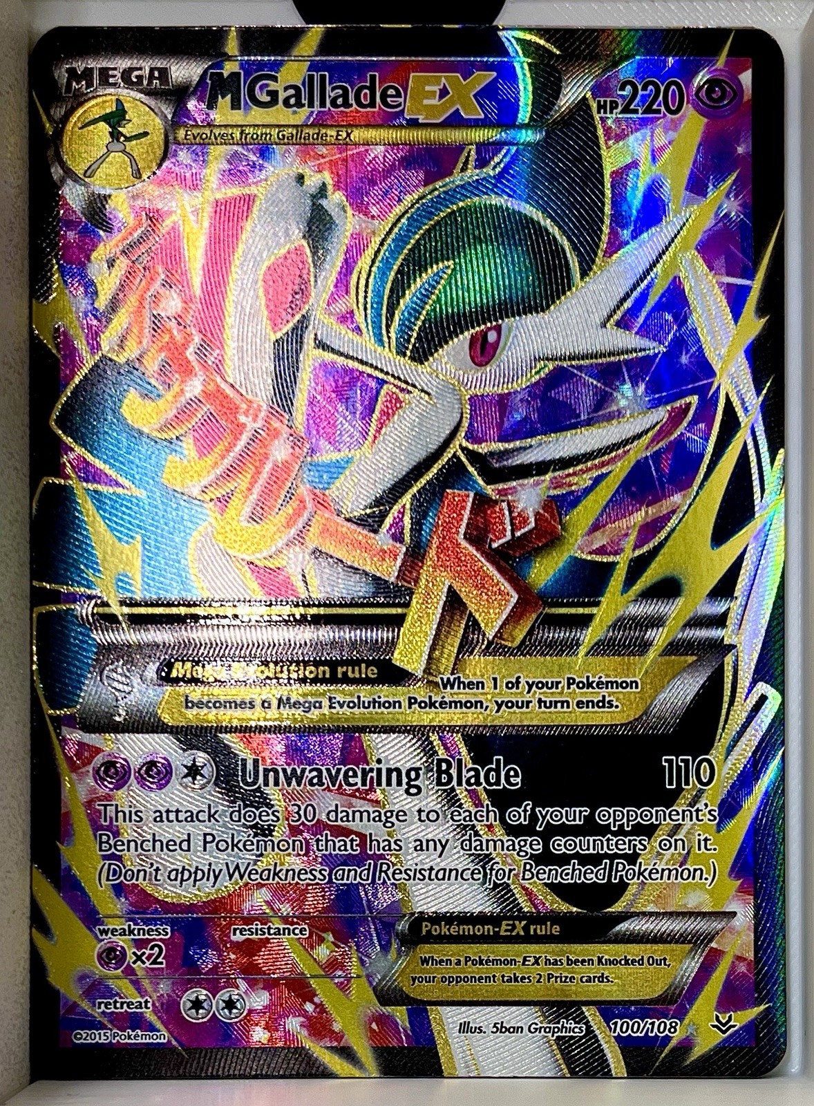 M Gallade EX (100 Full Art) XY - Roaring Skies Ultra Rare Pokemon NM