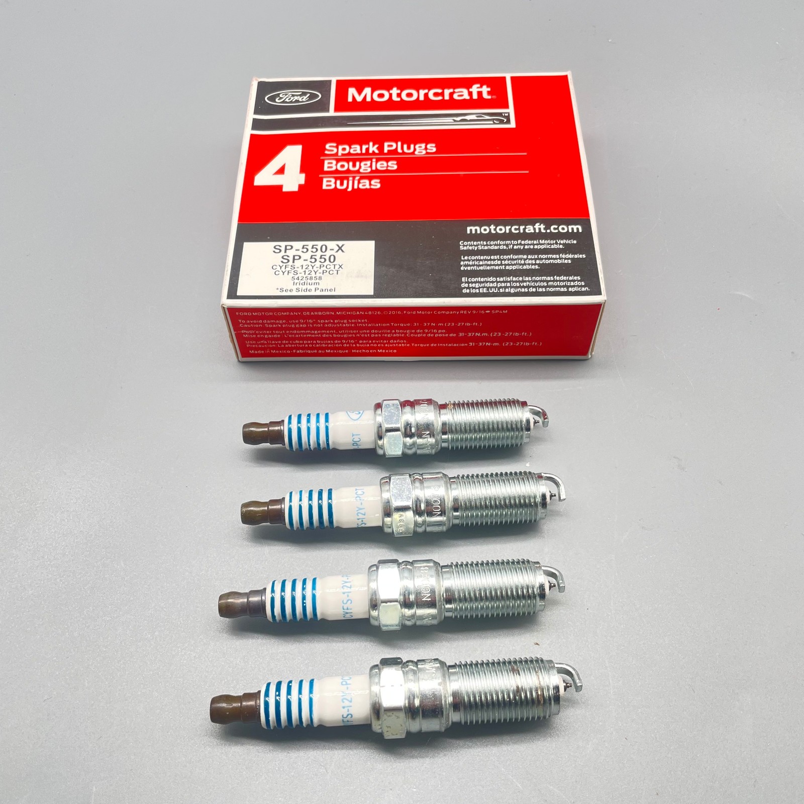Set of 4:Motorcraft Ford Iridium Spark Plugs SP550X CYFS12YPCT USA Sell NEW
