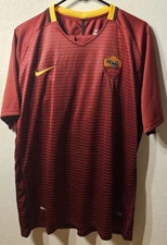 AS Roma 2017-18 Home Soccer Jersey Men’s Red Yellow SZ XL Fits Like A LRG