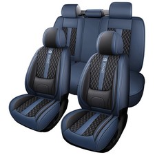 Nappa Leather Car 5 Seat Covers Front Rear Full Set Cushion Protector Universal