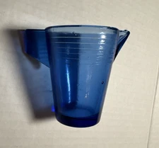 Cobalt Blue Mini Pitcher Children's Ribbed Ridged Glass Bubbles Dainty VTG 2.5”