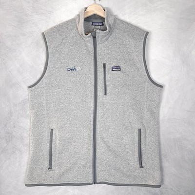Patagonia Better Sweater Vest Mens XL Gray Heather Fleece Full Zip DeVa13 Logo
