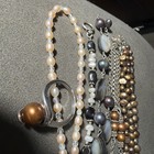 STERLING Silver Multicolor Pearl Bracelets 2Necklaces, 1Rings Vtg Jewelry Lot-NR — photo 5