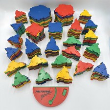 Polydron Math 416 pcs Toy Interlocking Building Geometry w/ Protractor Vintage
