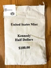 2021 Kennedy $100 (200 Coins) Uncirculated Half Dollars in Sealed US Mint Bag