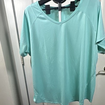 Tek Gear Men's 3X Light Green V Neck Short Sleeve Lightweight Polyester T-Shirt