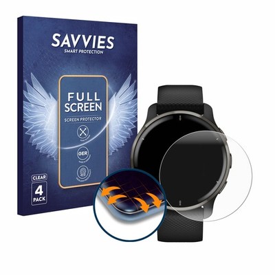4x Full-Screen Schutz Folie für Garmin Venu 2 Plus 3D Curved Edge Display