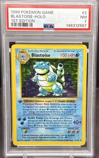 1999 Pokemon Game BLASTOISE 2/102 1st Edition HOLO Shadowless PSA 7 NS1