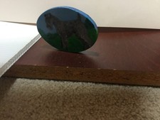 Handmade Wooden Handpainted KERRY BLUE TERRIER Ornament/Pin/Magnet