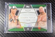 2025 Topps John Cena Commemorative Collection Famed Foes Green /99 Brock Lesnar