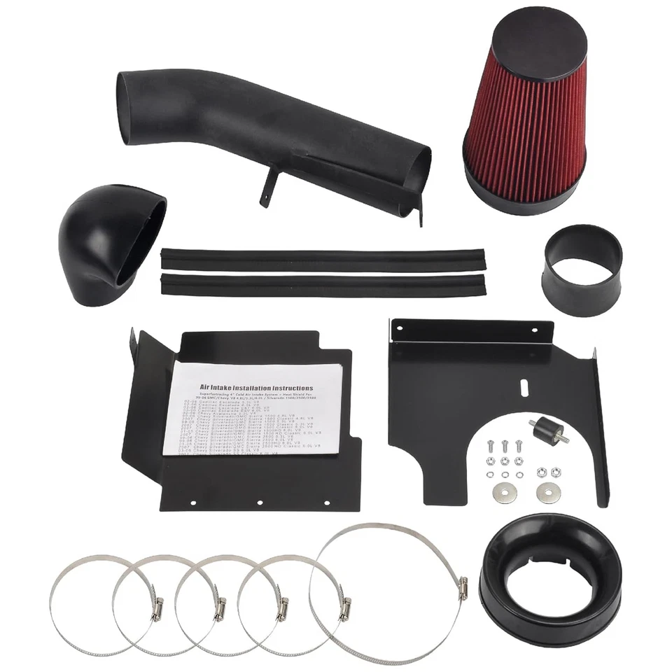 BKRD 4'冷进气+排气接头适用于雪佛兰GMC Avalanche Silverado Sierra — 第 4/4 张图片