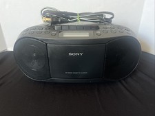 Sony Boombox CFD-S70 CD Cassette Player Radio Stereo Black Tested Working