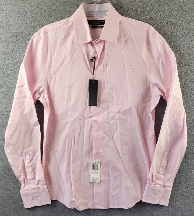 The Mens Store at Bloomingdales Twill Slim Fit Dress Shirt 155 3435 Pink LS 10990₽