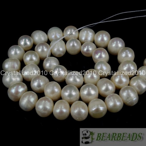 Natural White Freshwater Pearl Round Beads 5mm 6mm 7mm 8mm 9mm 10mm 11mm 16" - Picture 10 of 12
