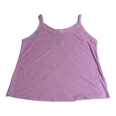 Ava & Viv Womens Plus Size 2X Loop Terry Tank Lavender