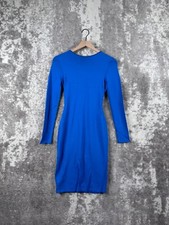 New Alexander McQueen Bodycon Dress Small Chainmail Sheath Royal Blue Mini