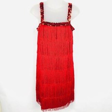 Red Fringed Flapper Dress