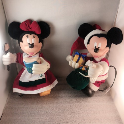 Santa's Best EZ Light Animated Ornaments Mickey & Minnie Tested & Working - Picture 2 of 13