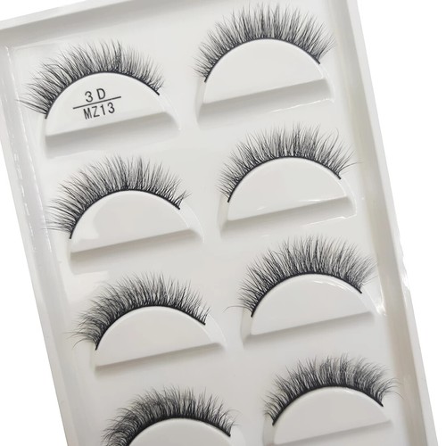 Wholesale 5Pairs 3D Natural Mink False Eyelashes Extension Fake Eye Lashes Faux - Picture 16 of 39