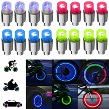 4Pcs LED Wheel Tire Air Valve Stem Caps Neon Light For Motor Car Bicycle Bike 