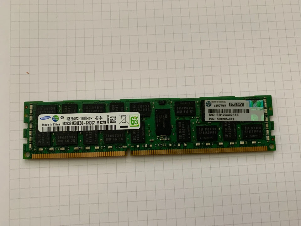 64 GB - 8x HP 8GB 500205-071  ECC RAM PC3-10600R