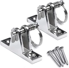 2X 316 Stainless Steel Bimini Top 90° Bimini Top Deck Hinge with Pin and Ring 