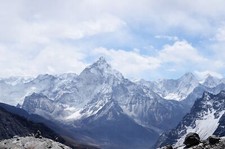 Landscape mountains snow clouds top view snowy mountain Custom Gaming Mat Desk